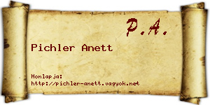 Pichler Anett névjegykártya